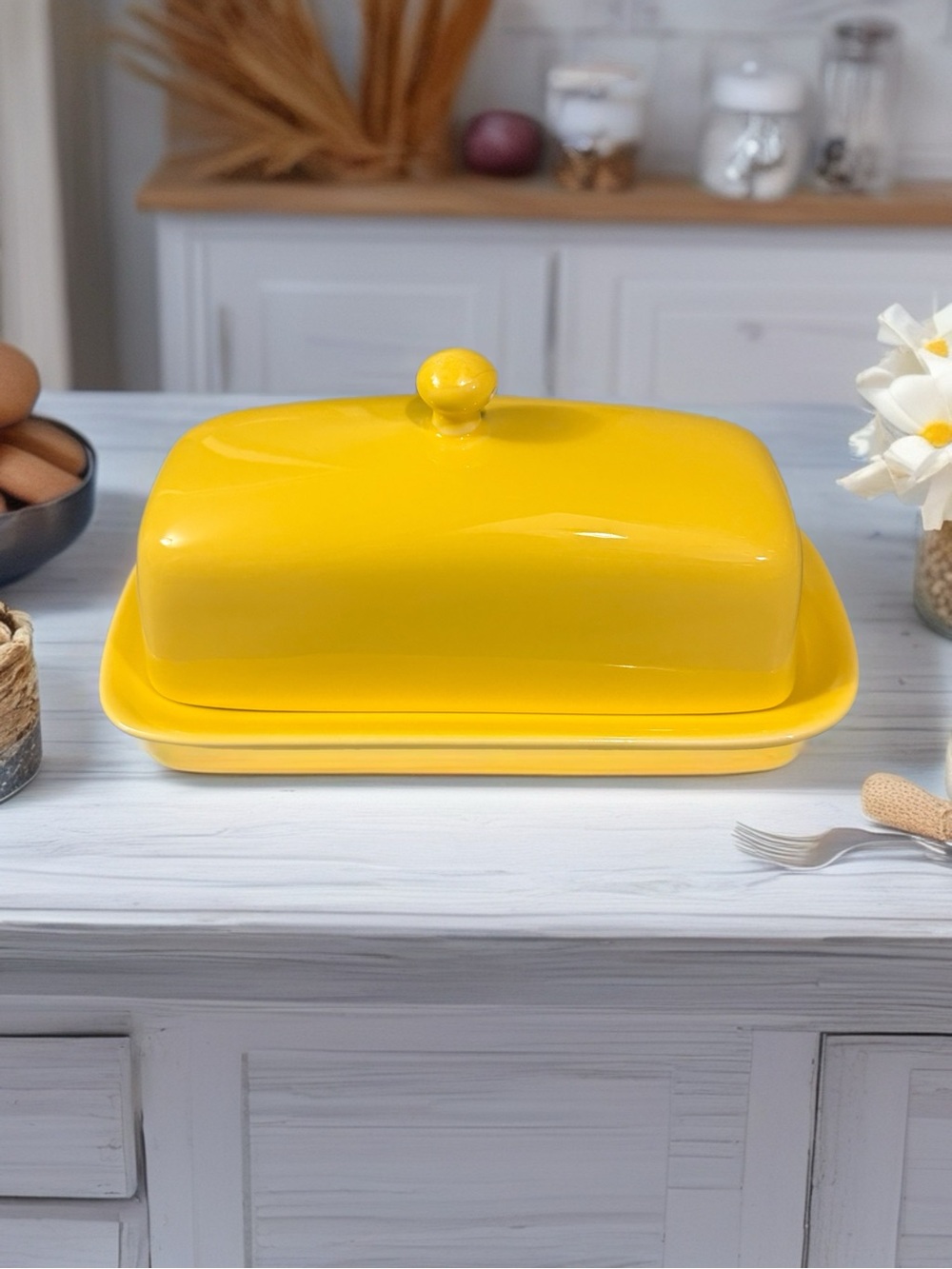 Now Designs Lemon Yellow Butter Dish - Picture 2 of 4